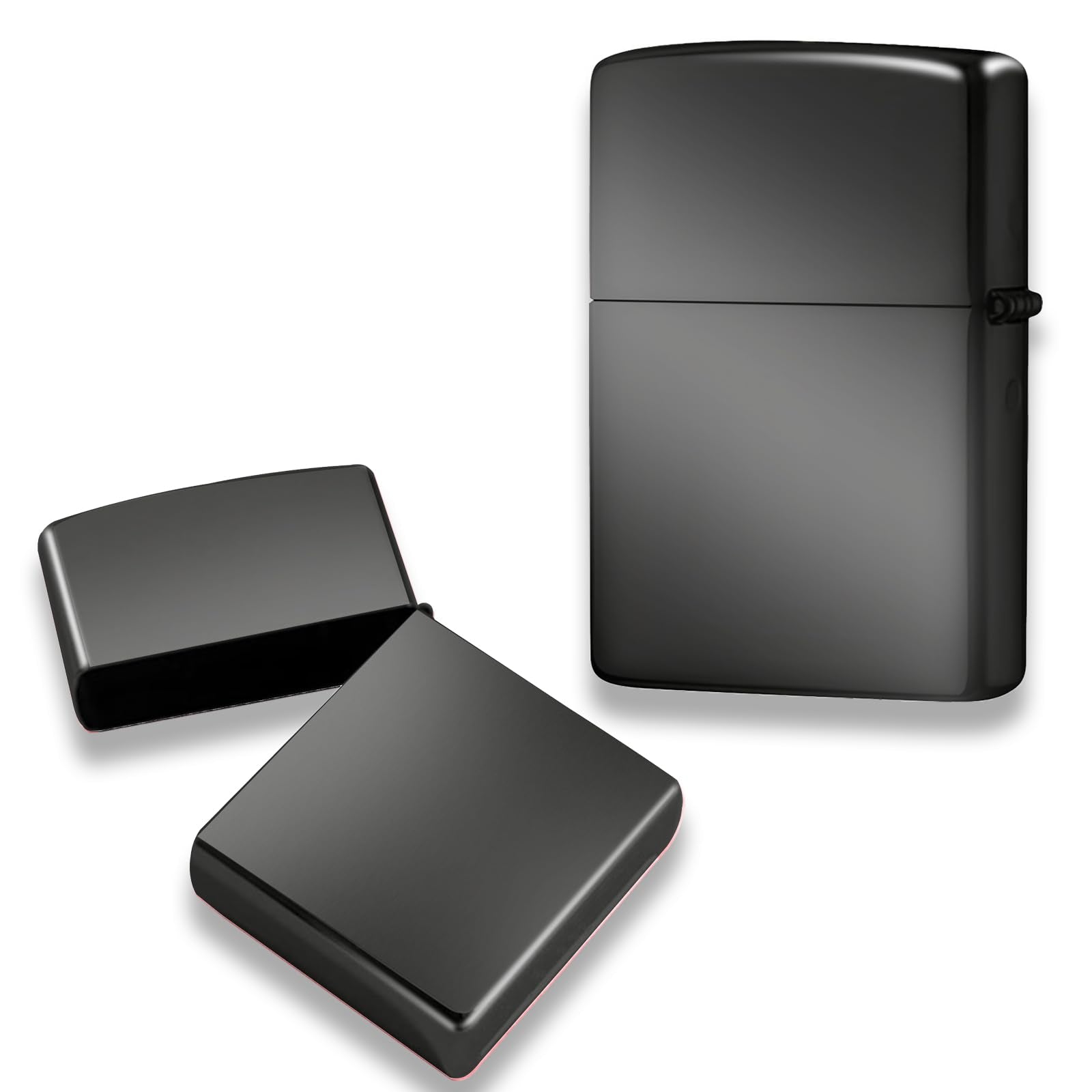 Lighter Case Compatible with Zippo, Without Insert Metal Lighter Cover Shell for Zippo (Frosted Black)