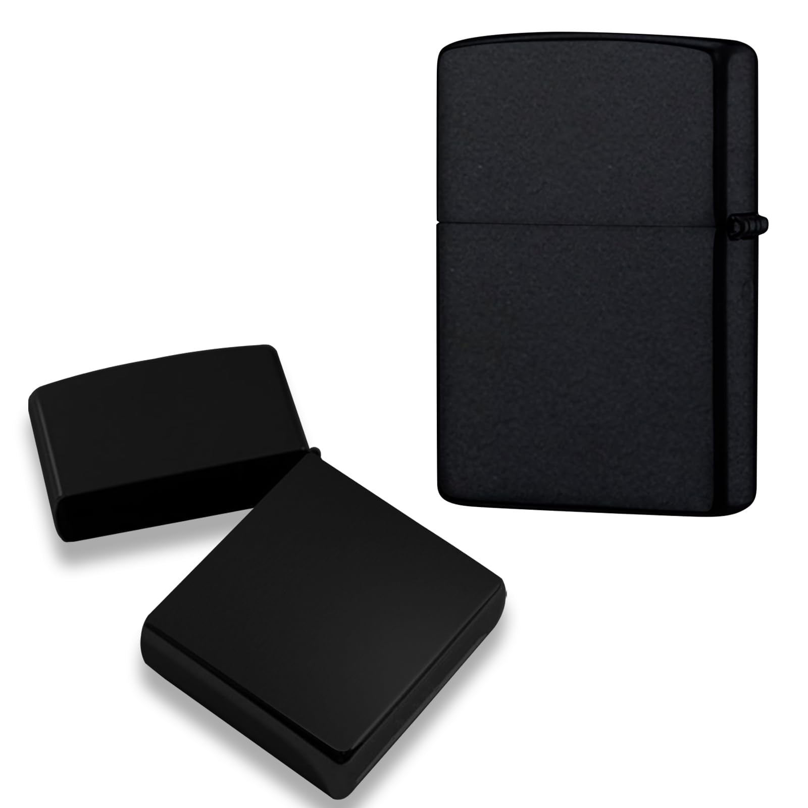 Lighter Case Compatible with Zippo, Without Insert Metal Lighter Cover Shell for Zippo (Frosted Black)