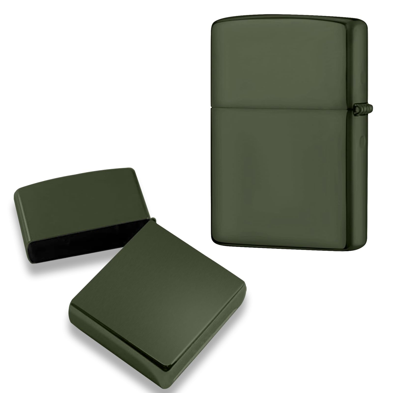 Lighter Case Compatible with Zippo, Without Insert Metal Lighter Cover Shell for Zippo (Frosted Black)