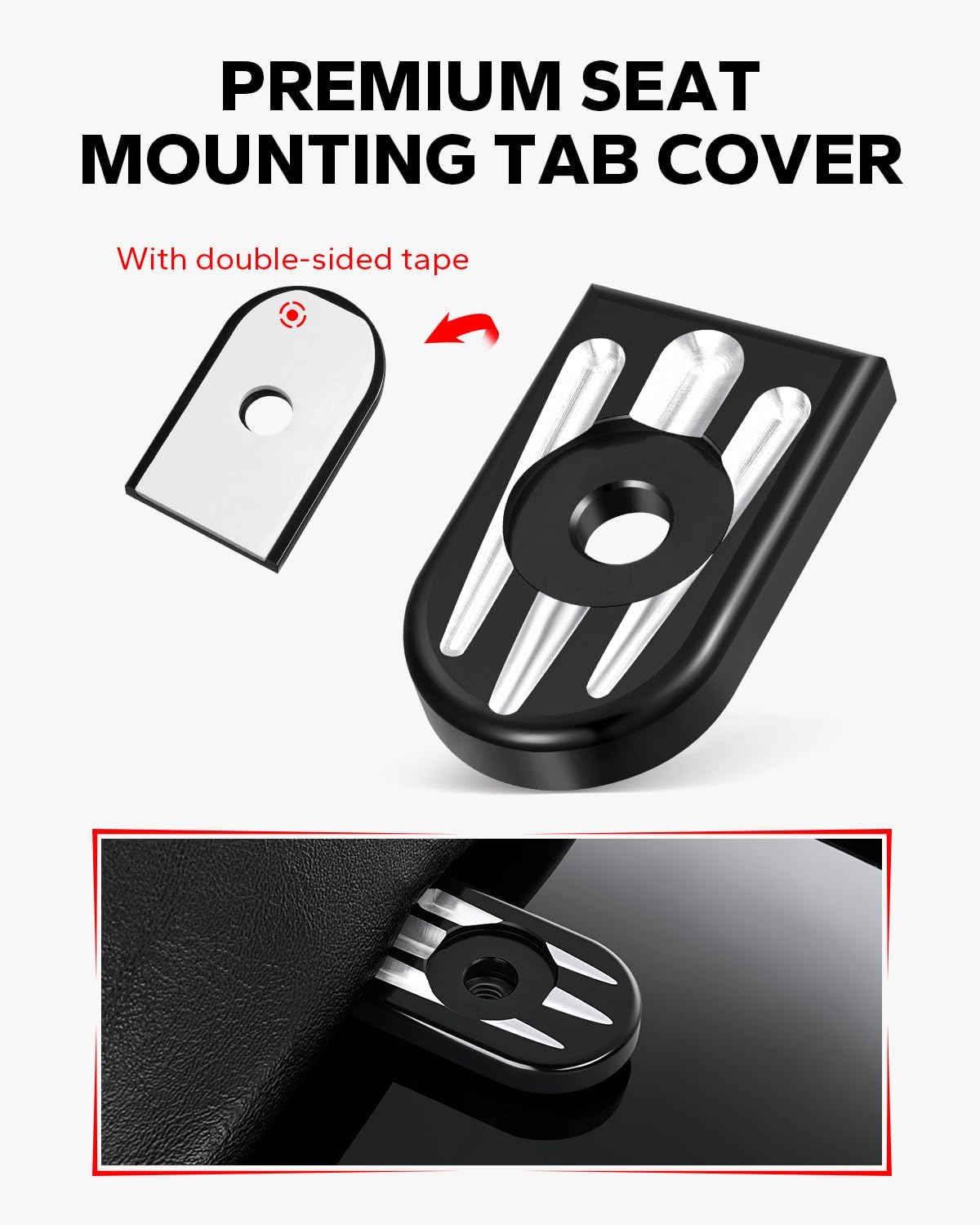Amazicha Stainless Steel Seat Bolt Screw Cover Tab Mount Knob Black Kit Compatible for Harley Davidson 1996-2025