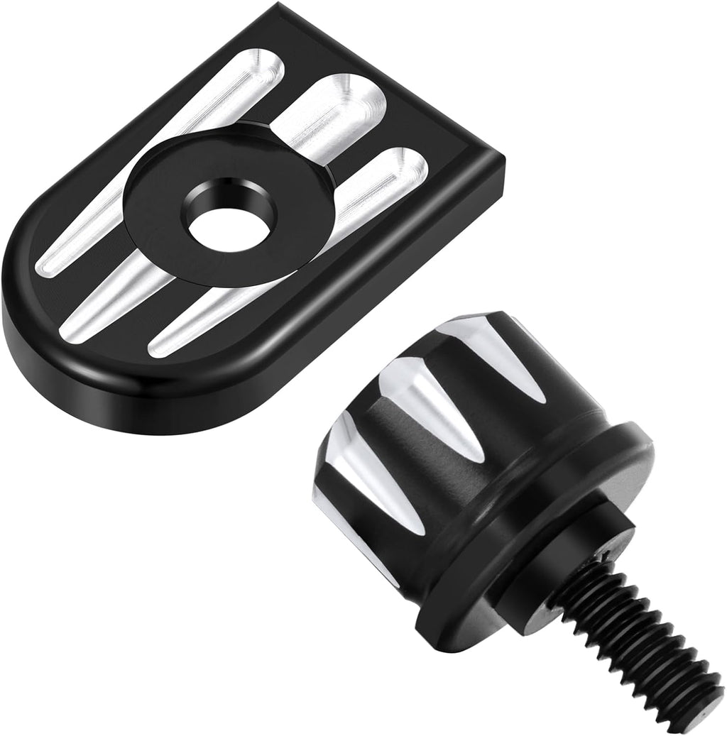 Amazicha Stainless Steel Seat Bolt Screw Cover Tab Mount Knob Black Kit Compatible for Harley Davidson 1996-2025