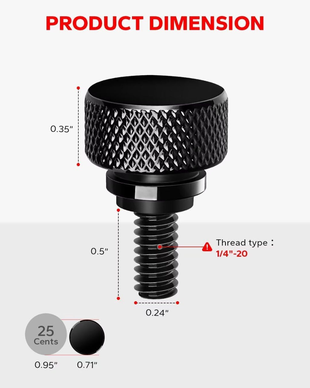 Amazicha Gloss Black 304 Stainless Steel Seat Bolt Screw Compatible with Harley Davidson 1996-2025