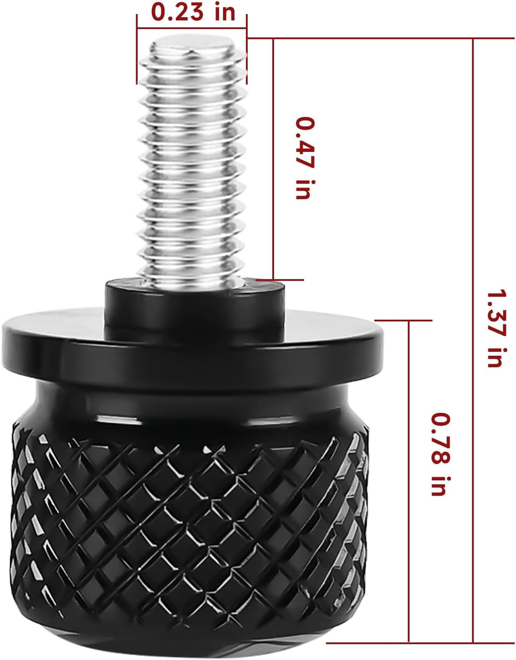Motorcycle Stainless Knurled Fender Rear Seat Bolt Screw 1/4"-20 Thread for Harley Davidson Touring Sportster Softail Dyna CVO Fatbob Electra Glide Street Glide 1996-2025 Black