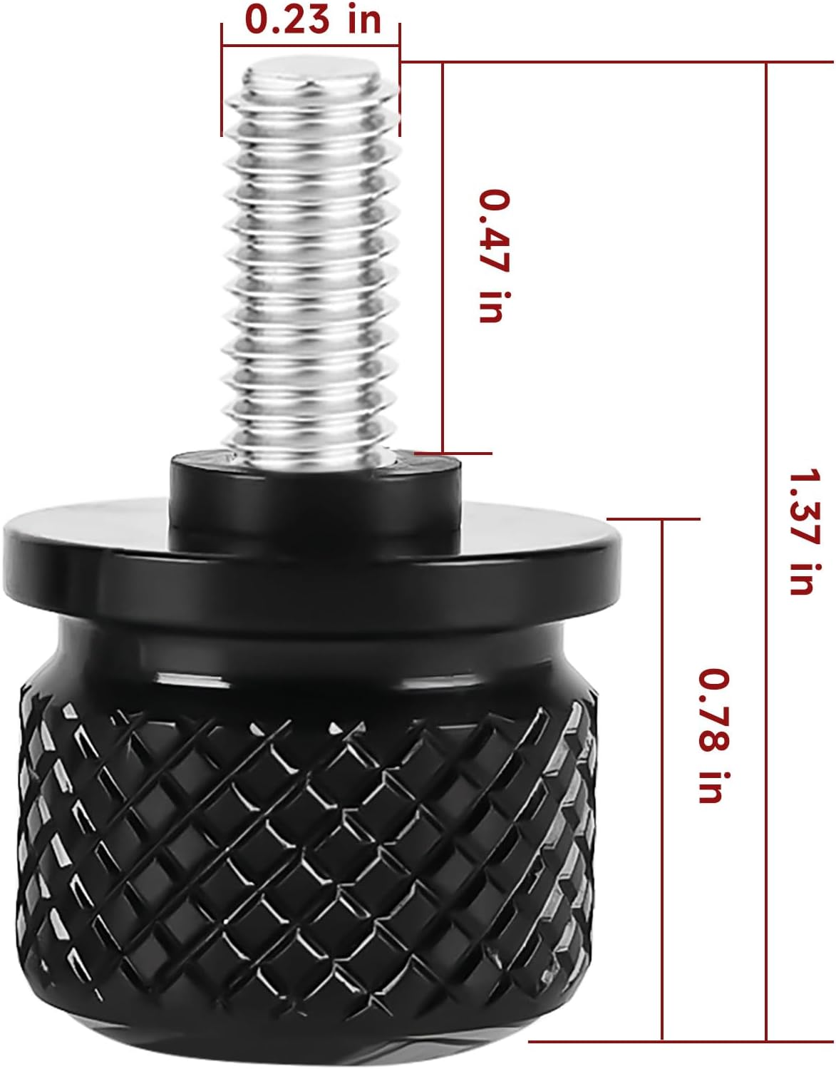 Motorcycle Stainless Knurled Fender Rear Seat Bolt Screw 1/4"-20 Thread for Harley Davidson Touring Sportster Softail Dyna CVO Fatbob Electra Glide Street Glide 1996-2025 Black