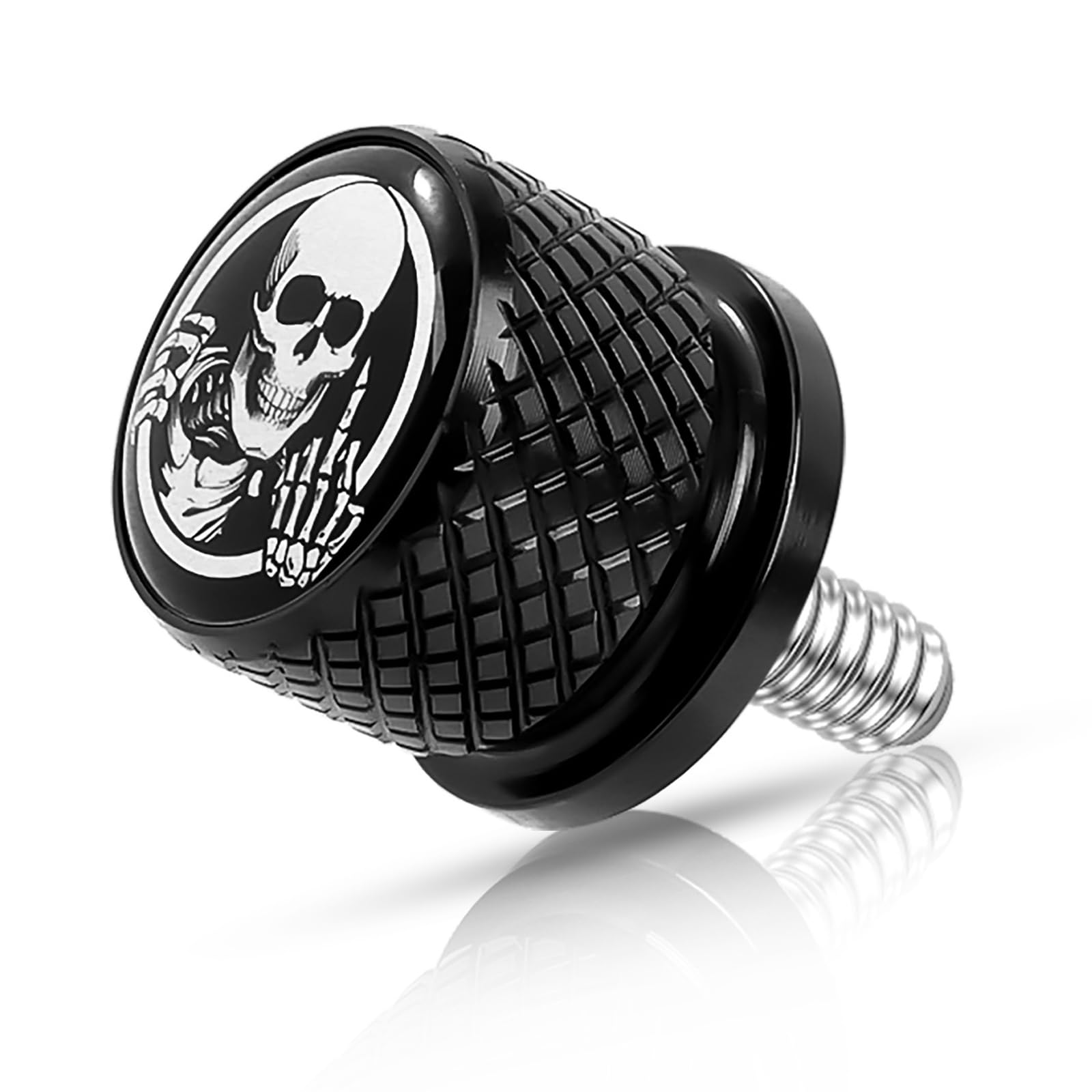 Motorcycle Stainless Knurled Fender Rear Seat Bolt Screw 1/4"-20 Thread for Harley Davidson Touring Sportster Softail Dyna CVO Fatbob Electra Glide Street Glide 1996-2025 Black