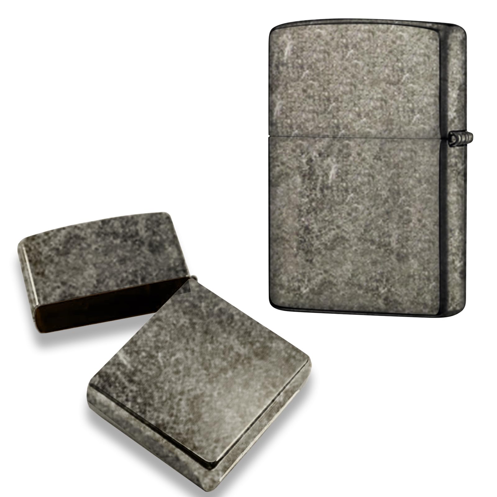 Lighter Case Compatible with Zippo, Without Insert Metal Lighter Cover Shell for Zippo (Frosted Black)