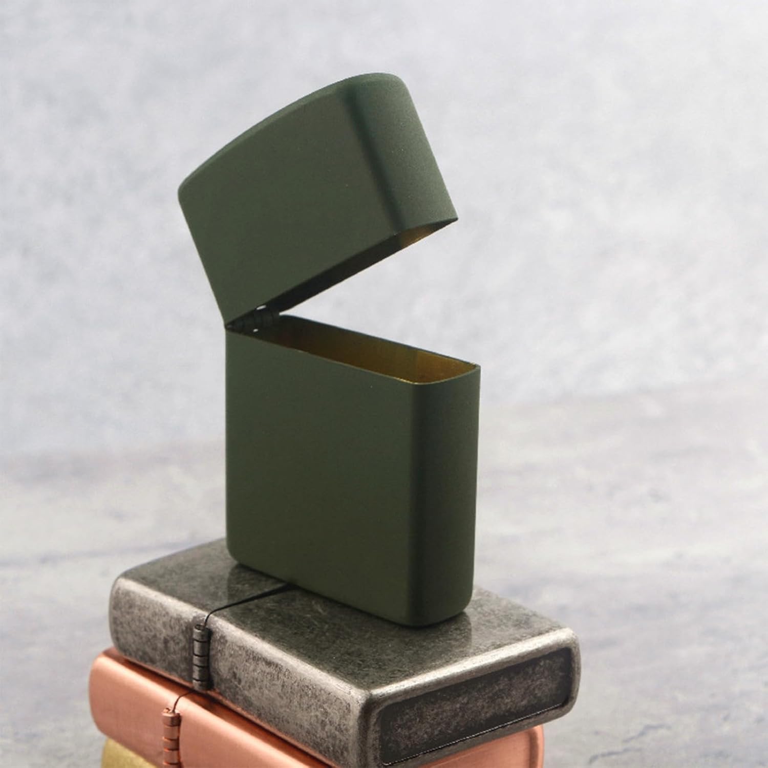 Lighter Case Compatible with Zippo, Without Insert Metal Lighter Cover Shell for Zippo (Frosted Black)