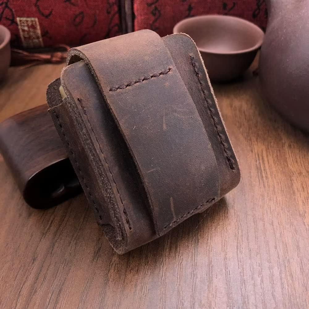 Lighter Case Cover Pouch Genuine Leather Lighter Belt Sheath Holder Protective Holster Compatible with Zippo Lighter