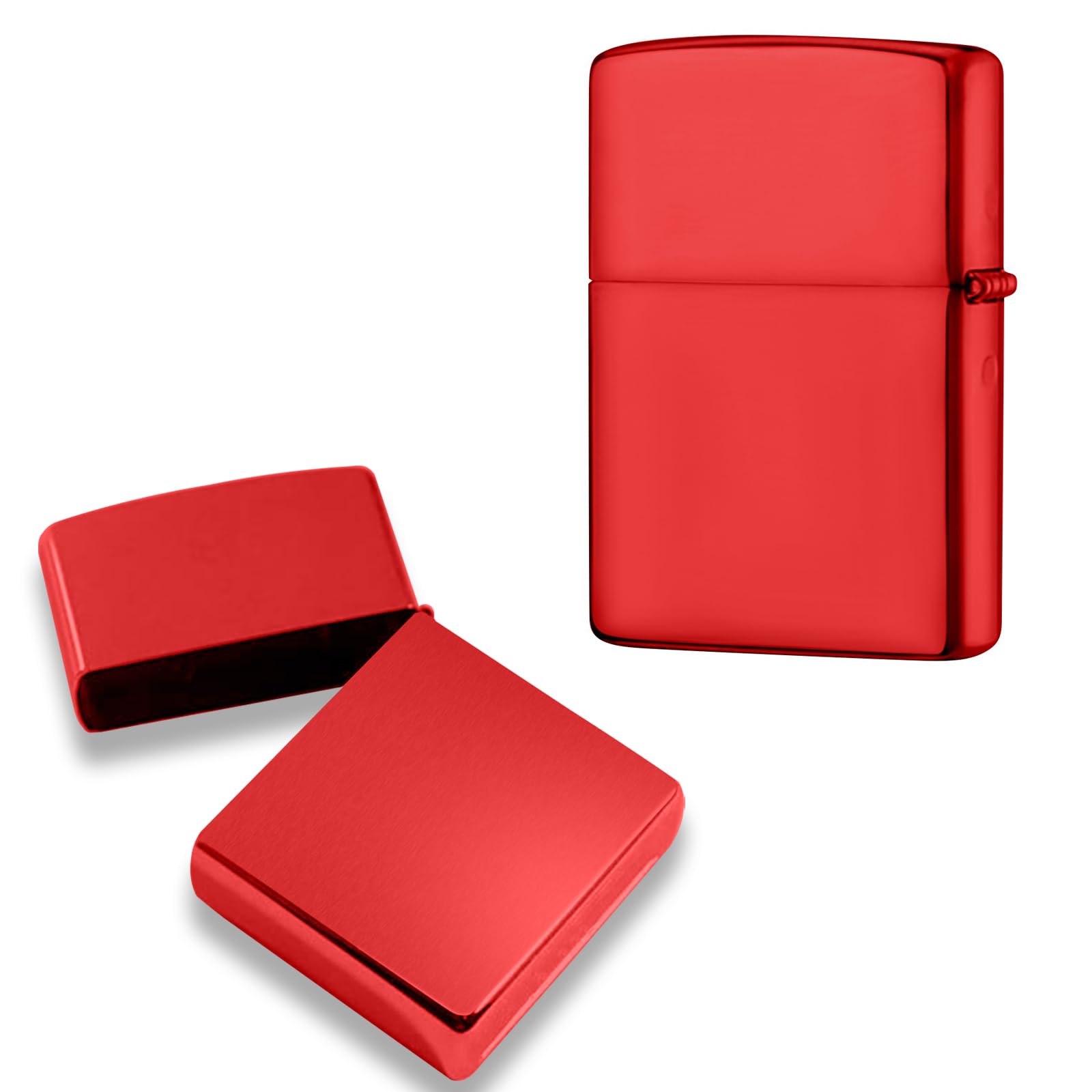 Lighter Case Compatible with Zippo, Without Insert Metal Lighter Cover Shell for Zippo (Frosted Black)