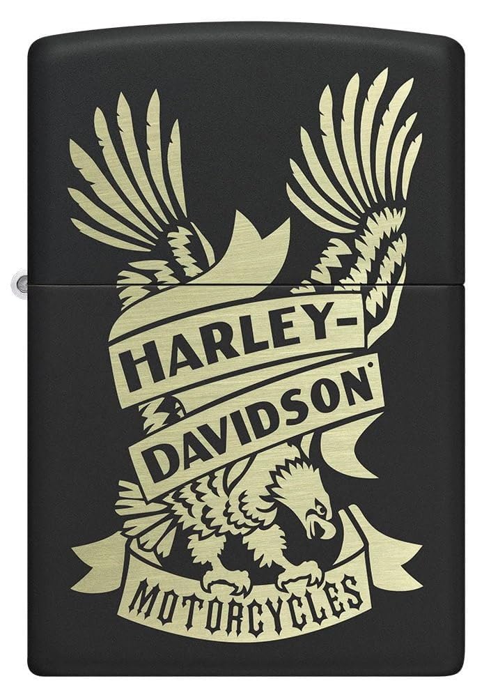 Personalized Zippo Harleey-Daviddson Windproof Oil Lighter Engraving - Christmas, Halloween & Valentines Day Gift (Black Ice)