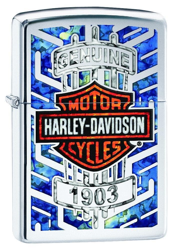 Personalized Zippo Harleey-Daviddson Windproof Oil Lighter Engraving - Christmas, Halloween & Valentines Day Gift (Black Ice)