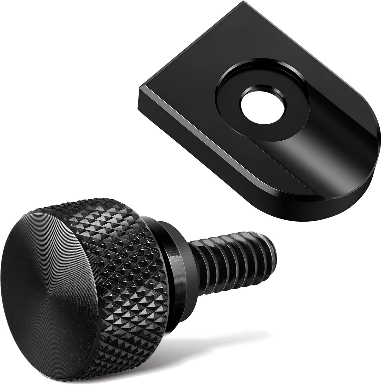 Amazicha Black Aluminium Seat Bolt Tab Screw Mount Knob Cover Compatible with Harley Davidson 1996-2024