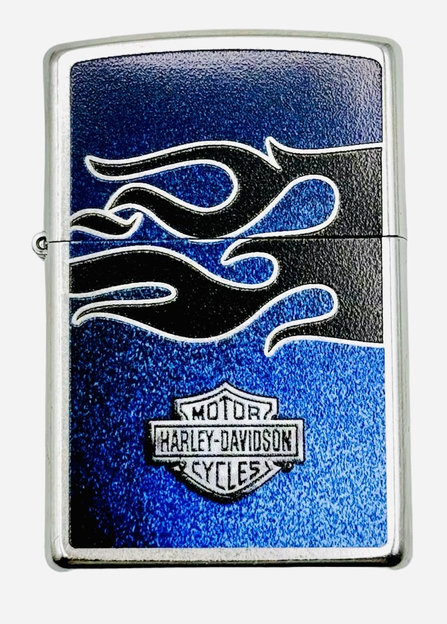 Personalized Zippo Harleey-Daviddson Windproof Oil Lighter Engraving - Christmas, Halloween & Valentines Day Gift (Black Ice)