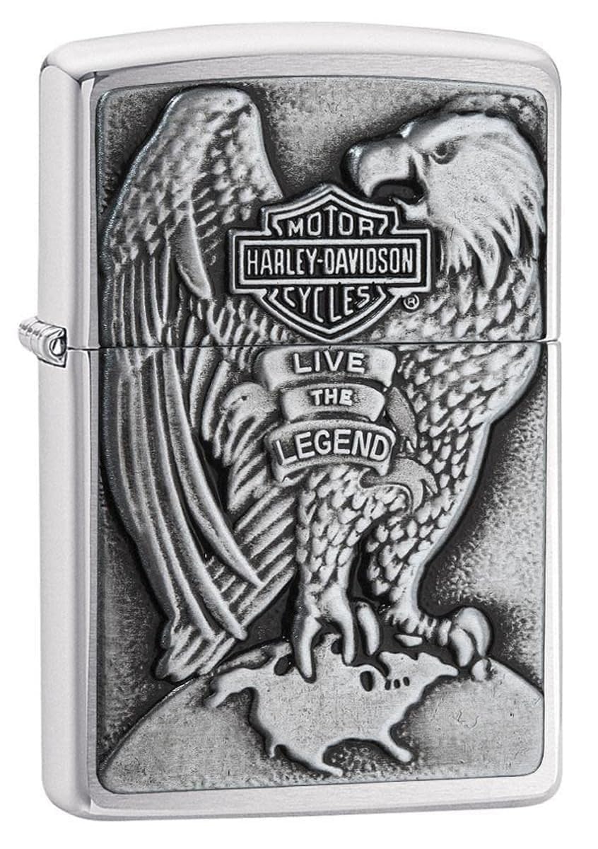 Personalized Zippo Harleey-Daviddson Windproof Oil Lighter Engraving - Christmas, Halloween & Valentines Day Gift (Black Ice)