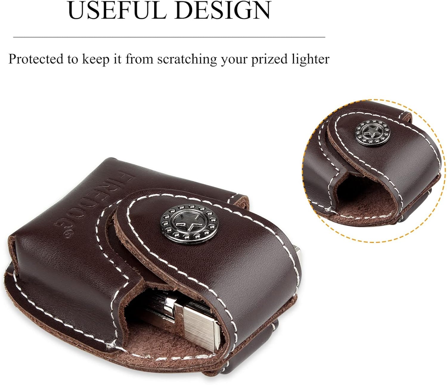 Cigarette Lighter Case 1PC Genuine Leather Lighter Pouch Hoder with Belt Loop CL27