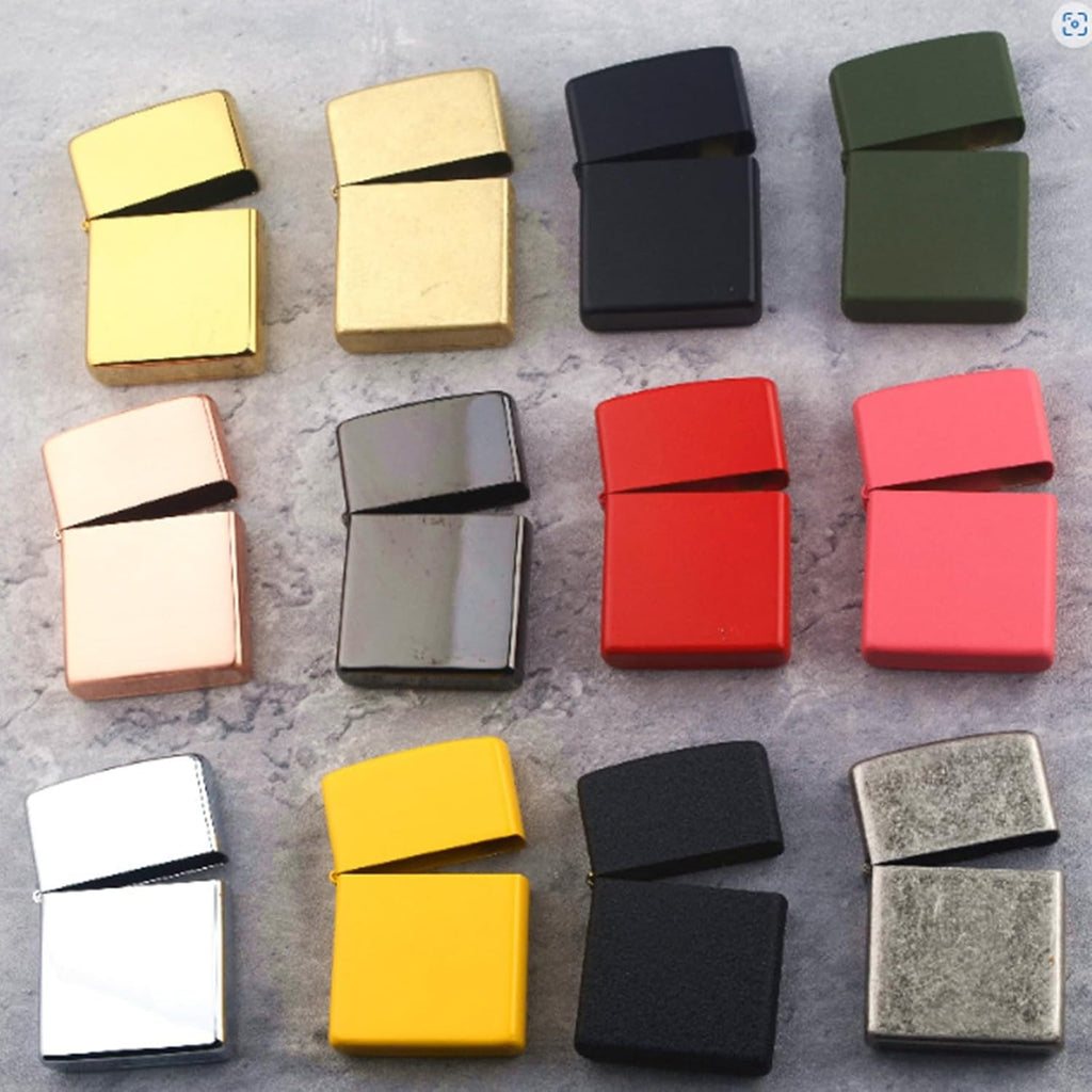 Lighter Case Compatible with Zippo, Without Insert Metal Lighter Cover Shell for Zippo (Frosted Black)
