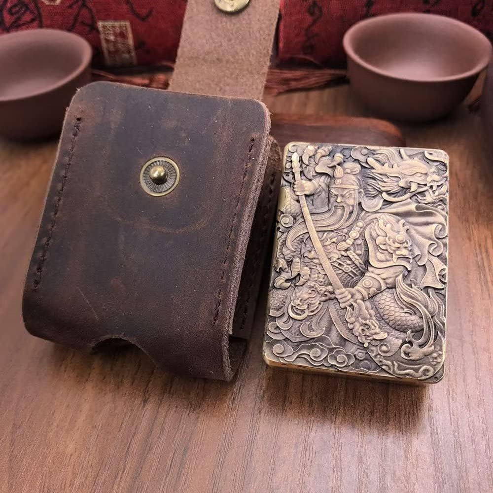 Lighter Case Cover Pouch Genuine Leather Lighter Belt Sheath Holder Protective Holster Compatible with Zippo Lighter