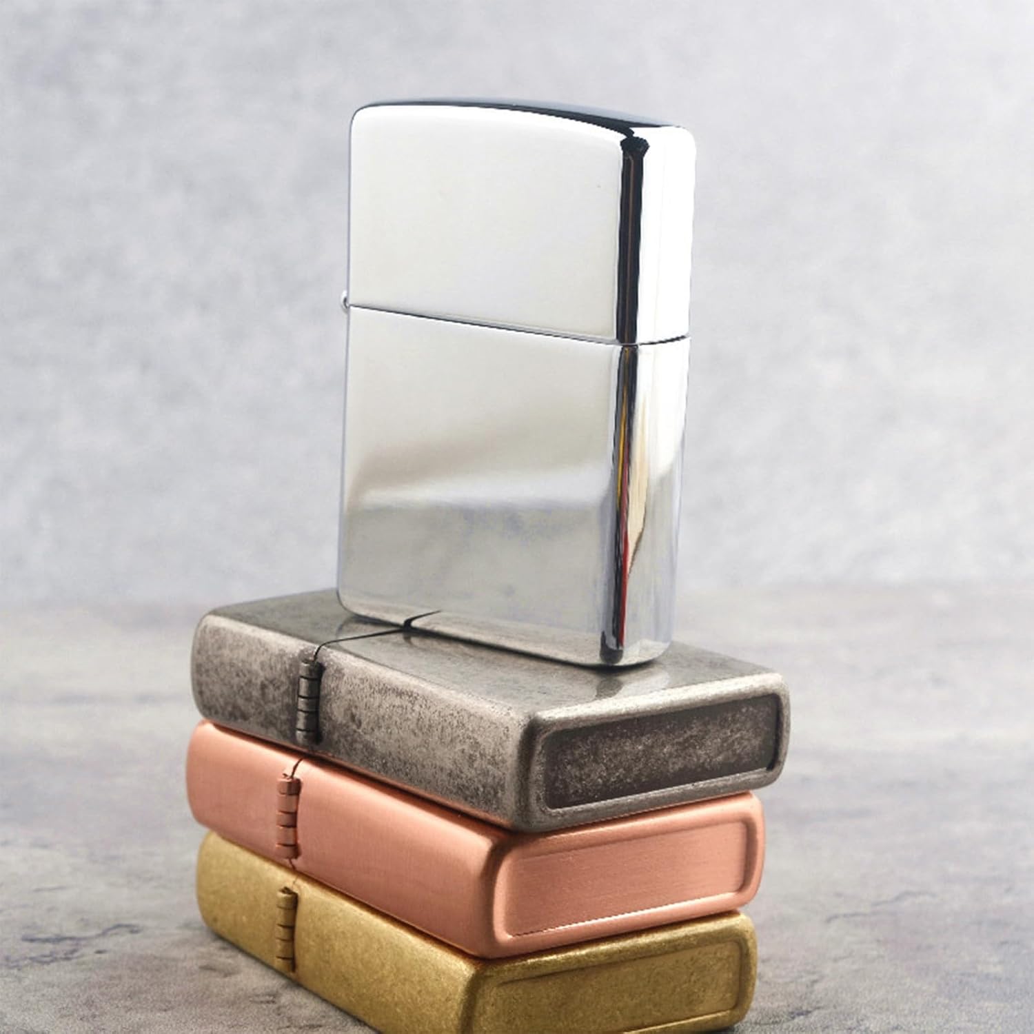 Lighter Case Compatible with Zippo, Without Insert Metal Lighter Cover Shell for Zippo (Frosted Black)