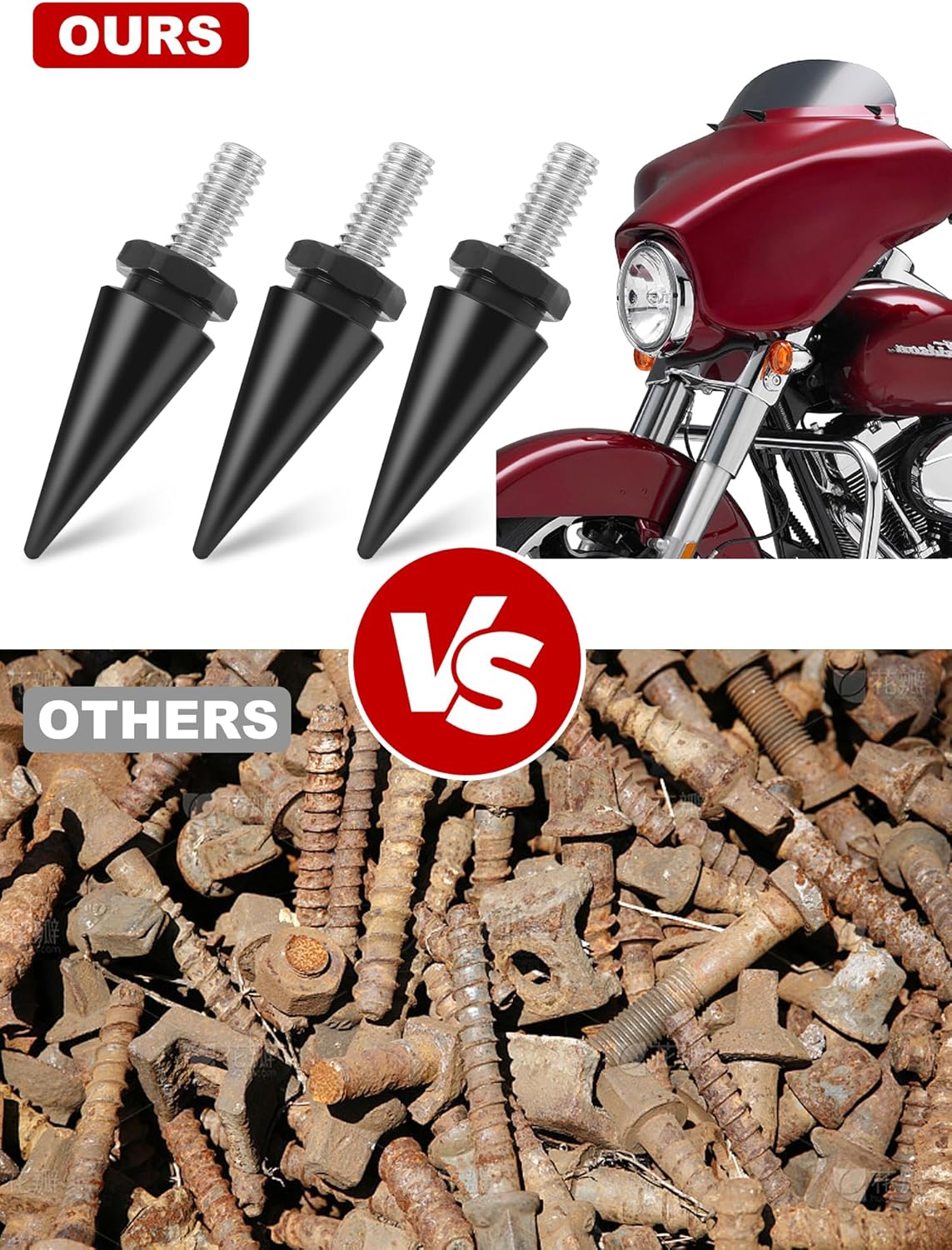 Motorcycle Windshield Bolts, Windscreen Screws, Fairing Bolts Compatible for Harley Davidson Electra Glide, Street Glide, Ultra Classic, Ultra Limited, Tri Glide 1996-2013